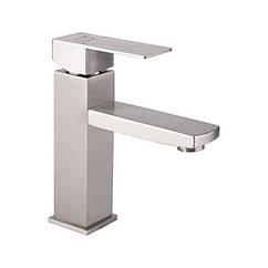 Змішувач для умивальника одноважільний LIDZ сатин нержавіюча сталь LDKUB001FNKS28534