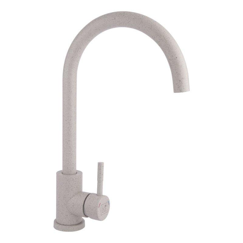 Змішувач для кухні одноважільний LIDZ 12 32 сірий нержавіюча сталь LDARI015FGRE34950, фото 1