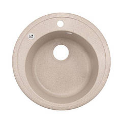 Мийка для кухні LIDZ гранітна 510x510мм кругла бежева LIDZMAR07D510200