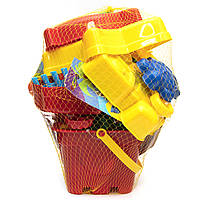 Большой песочный набор - Jiahe Plastic, 22 шт, сетка, красный, разноцветный, пластик (JH001)