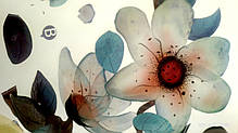 Вінілові наклейка на стіну, на вітрину, наклейки на шафу "квітуча біла Магнолія" 73см*155см (лист 60*100см), фото 2
