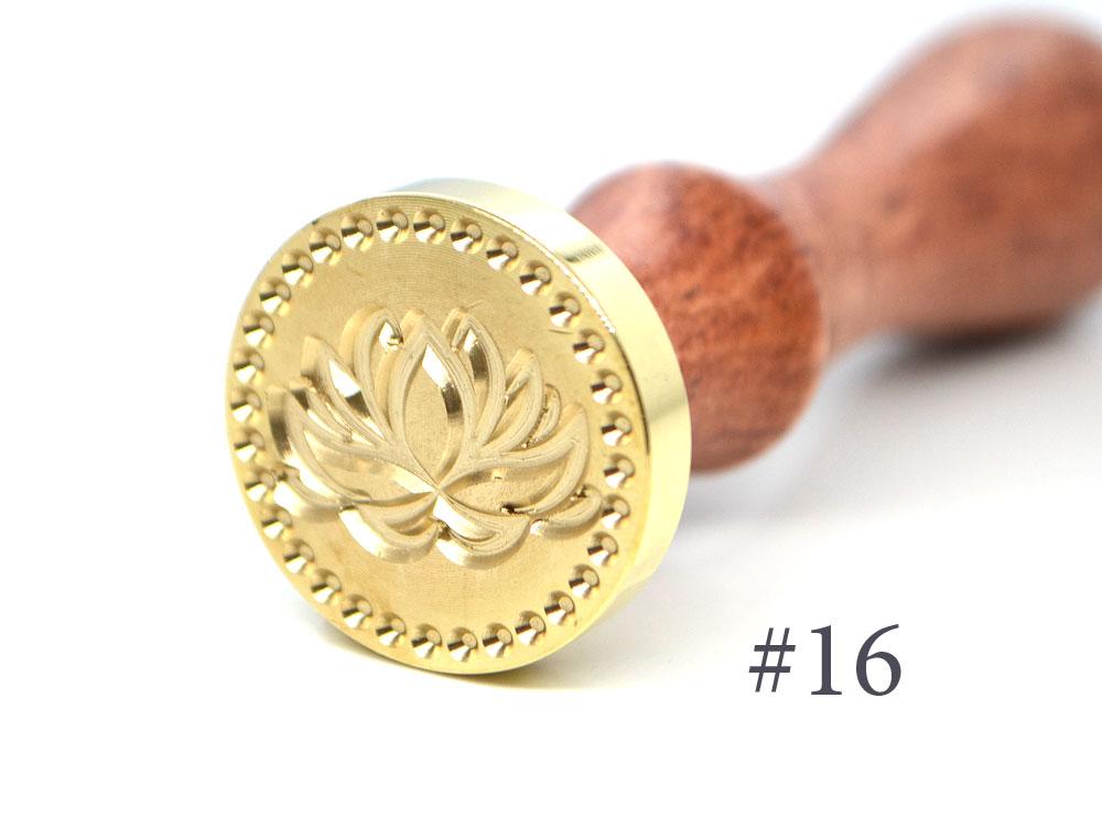 Лотос, Друк для сургуча, з дерев'яною ручкою, фото 1