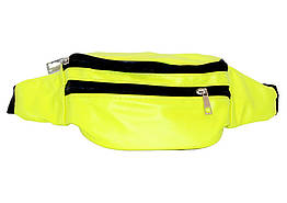 Сумка на пояс Kidis на 3 відділення з підкладкою неоново-жовта