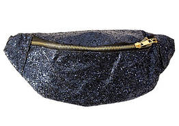 Сумка на пояс Kidis з глітером на 1 змійці з підкладкою 30х12 см темно-синя