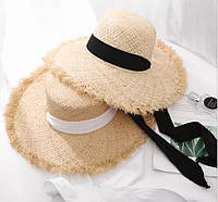 Шляпа из соломы с бахромой