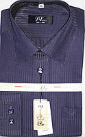 Рубашка мужская LViktor vd-0103 коричневая в полоску классическая с длинным рукавом