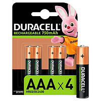 Аккумуляторні батарейки Duracell Rechargeable Ni-MH AAА 750 mAh BL 4шт (Оригінал)