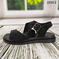 Жіночі босоніжки чорні натуральна замша Україна, фото 3