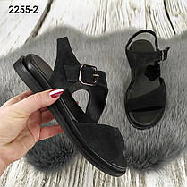 Жіночі босоніжки чорні натуральна замша Україна, фото 4