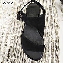 Жіночі босоніжки чорні натуральна замша Україна, фото 5