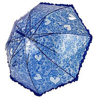 Дитяча прозора парасоля-тростина з ажурним принтом від SL, синій, 018102-2