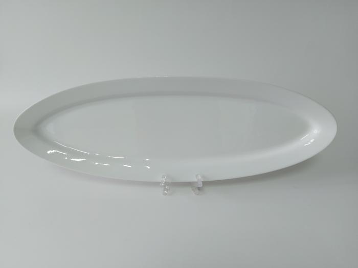 Блюдо овальное керамическое белое большое сервировочное Тарелка для рыбы 60 * 21 cm H 4 cm ВТОРОЙ СОРТ - фото 1 - id-p438593516