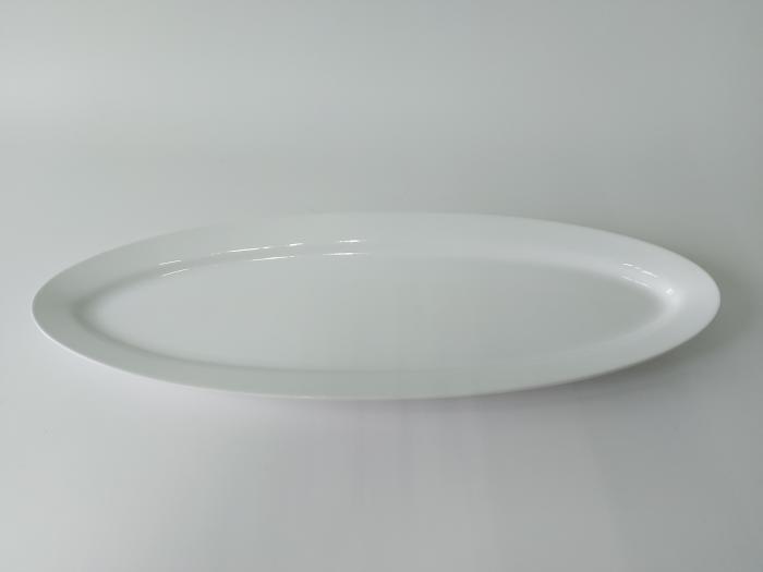 Блюдо овальное керамическое белое большое сервировочное Тарелка для рыбы 60 * 21 cm H 4 cm ВТОРОЙ СОРТ - фото 2 - id-p438593516