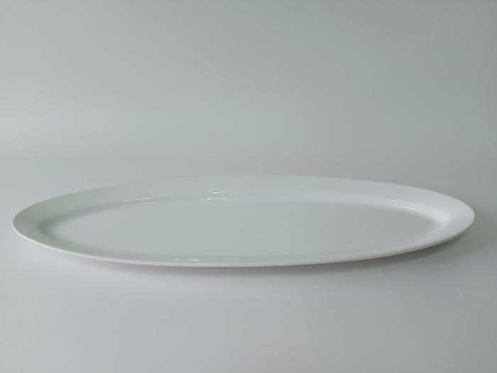 Блюдо овальное керамическое белое большое сервировочное Тарелка для рыбы 60 * 21 cm H 4 cm ВТОРОЙ СОРТ - фото 3 - id-p438593516