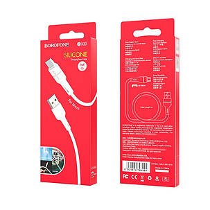 USB кабель Borofone BX30 Silicone Micro 1m белый, фото 2