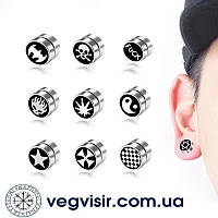 Модные серьги магнитные клипсы с рисунком на одно ухо 10 видов звезда плаги-обманки серьга магнит мужские