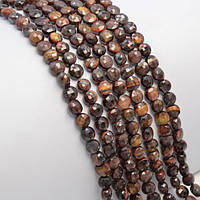 Бусини Бичевий Око 60 шт. плоскі грановані 6х4 мм