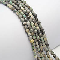 Бусини Яшма Зелена 60 шт. плоскі грановані 6х4 мм