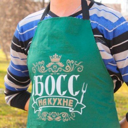 Фартух з принтом (САРЖА)  Зелений.