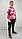 Кофта двунитка прінт тай-дай рожевий з капюшоном та карманом S,M,L,XL,XXL, фото 3