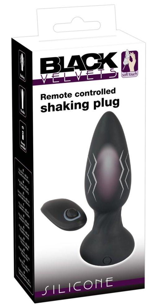 Чорна анальна вібропробка SHAKE 14см на 4,1см