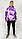 Кофта двунитка прінт тай-дай фіолетовий з капюшоном та карманом S,M,L,XL,XXL, фото 2