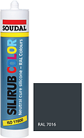 Герметик силіконовий Silirub Color RAL 7016 графіт 300мл SOUDAL