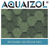 ОПТ - Акваизол СТАНДАРТ Мозаика ЭКО зеленый Битумная черепица (3 м2/уп) - Харьков