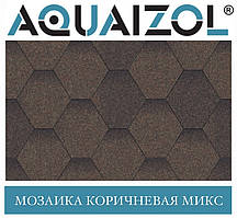 ОПТ — Акваізол СТАНДАРТ Мозаїка коричневий мікс Бітумова черепиця (3 м2/пач) — Харків