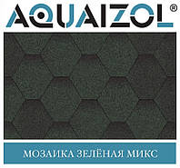 ОПТ - Акваизол СТАНДАРТ Мозаика зеленый микс Битумная черепица (3 м2/уп) (только Харьков)