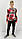 Кофта двунитка прінт тай-дай червоно сірий з капюшоном та карманом S,M,L,XL,XXL, фото 2