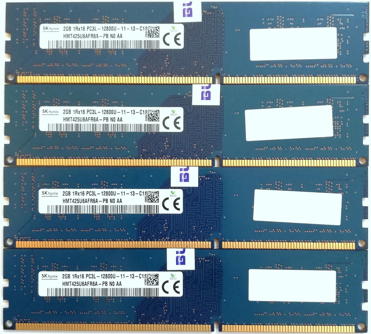 Комплект оперативної пам'яті Hynix DDR3 8Gb (4*2Gb) 1600MHz PC3L 12800U 1R16 CL11 (HMT425U6AFR6A-PB N0 AA) Б/В