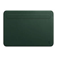 Чехол папка WIWU Skin Pro II PU Leather Sleeve защитный чехол из эко-кожи для MacBook Pro и Air 13.3" зелёный
