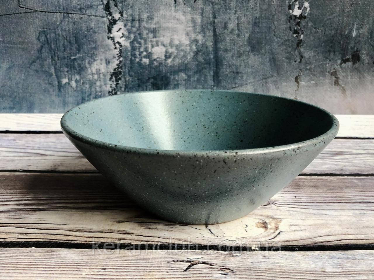 Салатник малий V 700 мл із гранітним покриттям блакитного кольору