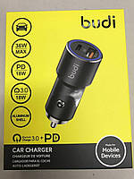Автомобільний зарядний Budi M8J628TQ Type-C PD + QC3.0 USB Car Charge 18W
