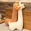 Лама м'яка іграшка подушка альпака довге хутряна 130, Коричневий, фото 8