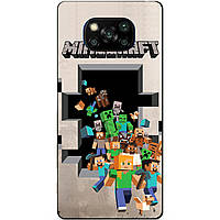 Силіконовий бампер чохол для Xiaomi Poco X3 з грою Minecraft