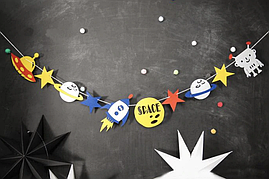 Фігурна гірлянда в стилі "Космос" (різнокольорові фігурки) до 4,5-х метрів