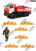 Вафельна картинка пожарна машина №0381