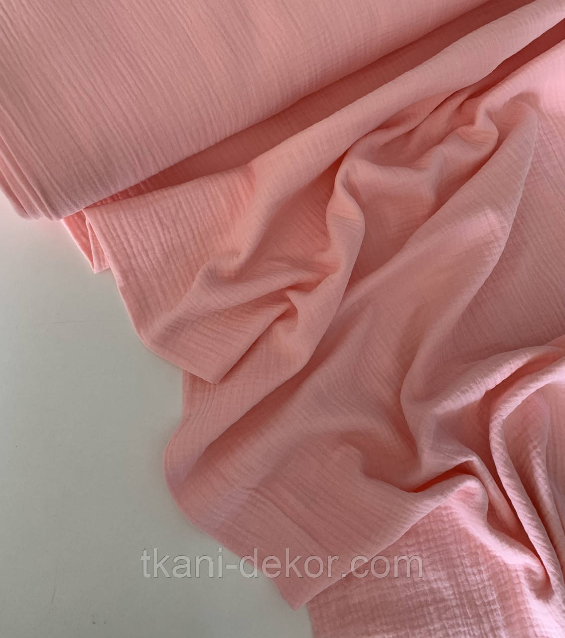 Муслін (бавовняна тканина) жатка персик однотон (0,45*1,35 м), фото 1
