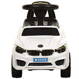 ✅ Дитяча машинка-каталка BMW, толокар з гумовими колесами Bambi M 3147B-1 біла, фото 4