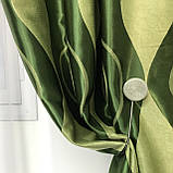 Готові штори на тасьмі Штори блекаут Штори 150 на 270 Якісні штори Колір Зелений, фото 2