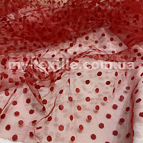 Сітка Флок Горох 0,2 см Червоний