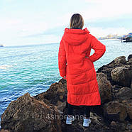 Пальто-пуховик жіночий TOWMY TM-AJ-3262-oranje з капюшоном, фото 2