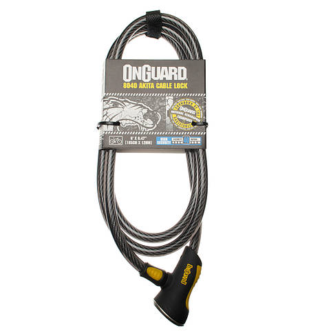 Велозамок Onguard 8040 AKITA 185см х 12мм Black, фото 4