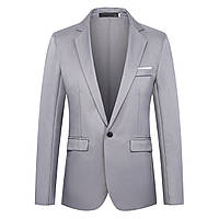 Стильний чоловічий блейзер, піджак класика, casual «Gray» у світло-сірому кольорі