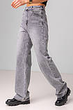 Сірі джинси-палацо з високою посадкою в розмірах: S, M, L, XL., фото 2