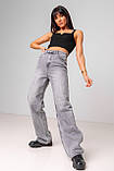 Сірі джинси-палацо з високою посадкою в розмірах: S, M, L, XL., фото 6