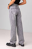 Сірі джинси-палацо з високою посадкою в розмірах: S, M, L, XL., фото 8