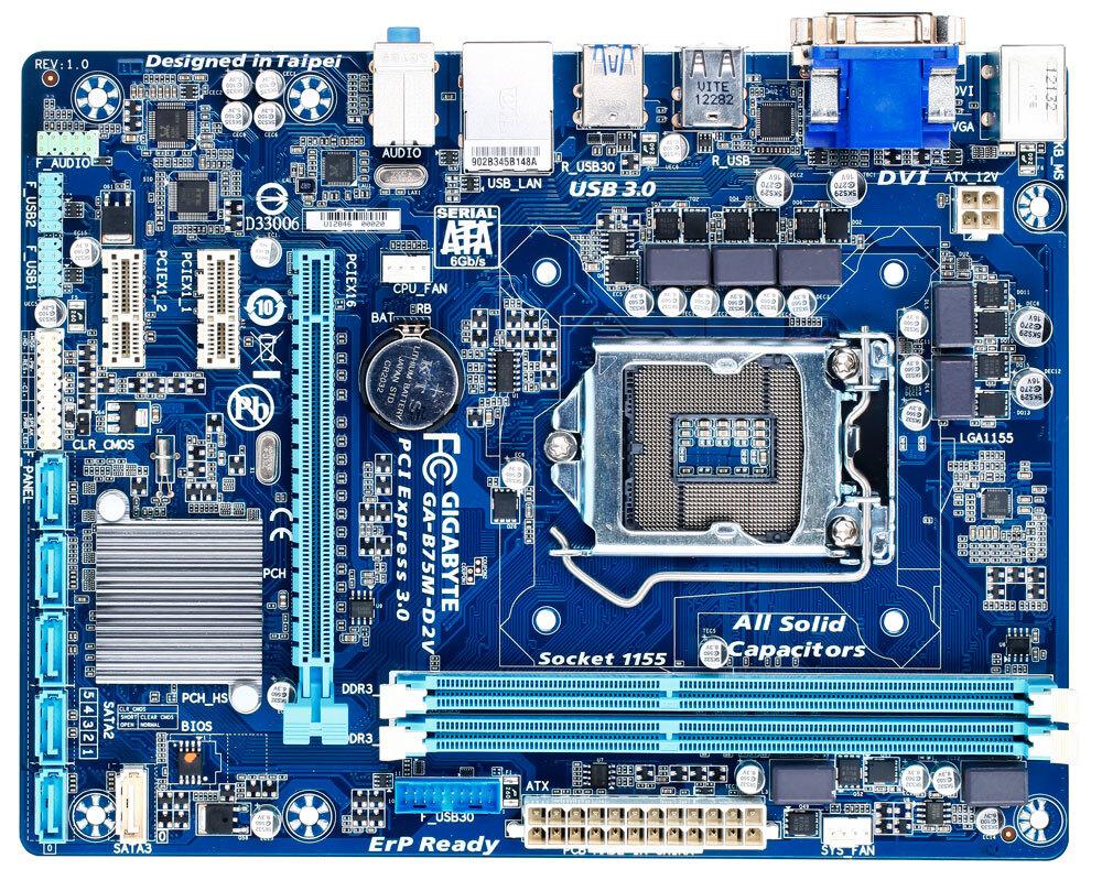 Gigabyte GA-B75M-D2V Socket 1155 Б/У Повністю робоча/Грантія, фото 1